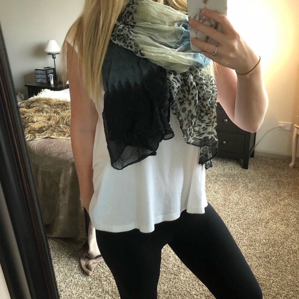 sheer animal print scarf